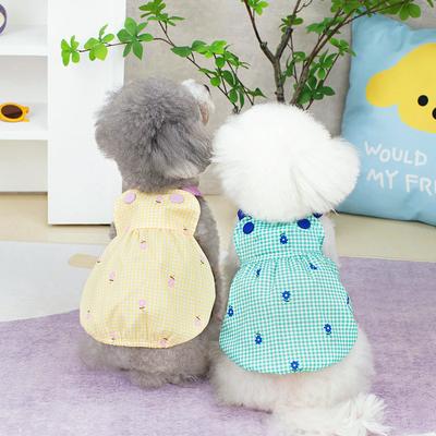 Pet Sling Pumpkin Skirt Dog Clothing Spring/Summer Cute Sling Skirt Pet Clothing Teddy Bears Small Dog Shoulder Skirt Dog Vest
