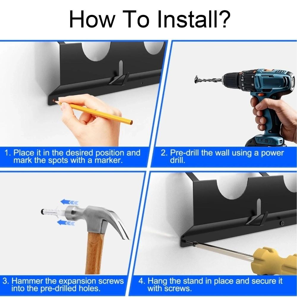 Wall Mount Angle Grinder Holder Multifunctional with Hook Polisher Power Tool Storage Rack Electric Grinder Tool Rack