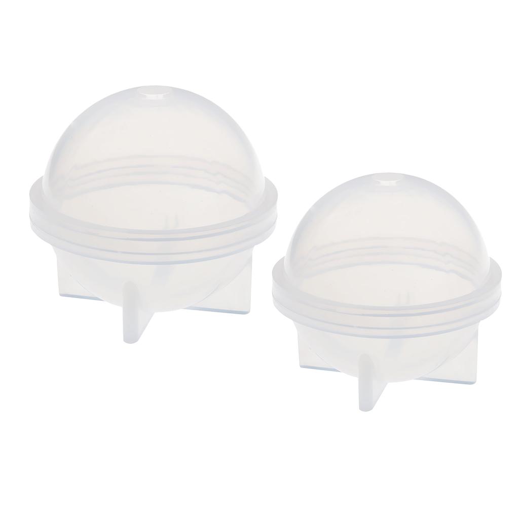 2 stykker kulekuleform silikonform for harpiksstøping 50 mm 60 mm