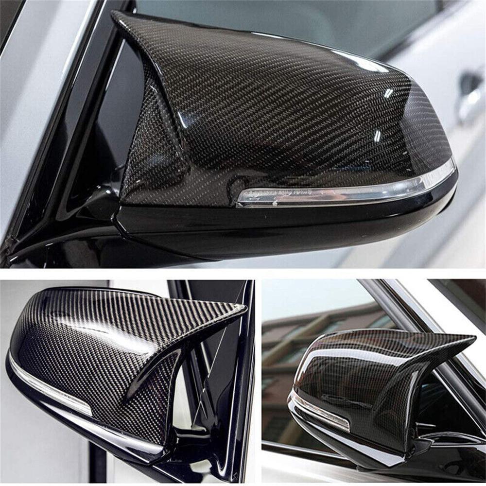 2x Carbon Fiber Look Side Mirror Cover Cap For BMW 1 2 3 4 Series X1 51162222543