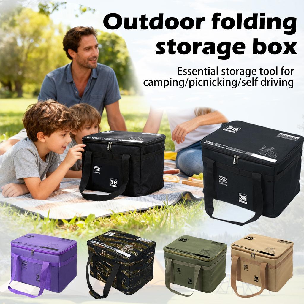 Picnic Organizer Bag - Large Capacity Storage Bag, Foldable Organizer Carrier For Beach, Hiking & Outdoor Blanket/Utensils