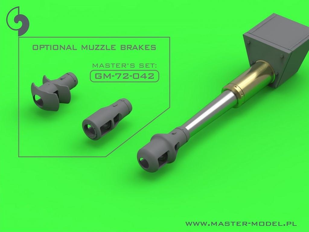 Master Model II wojny światowej niemieckiego działa StuH 42 z hamulcem wylotowym i jarzmem, haubica szturmowa, plastikowe części do modelu 1/72 10,5 cm L/28 (dla 42) GM-72-040 (Zbiornik)