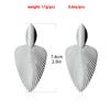 Boucles d'oreilles pendantes exagérées couleur argent texture métallique feuille pour femmes Hip-hop Punk Fête Bijoux Cadeaux