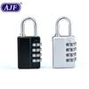 AJF 4 Digit Decoding Combination Lock Double Open Small Padlock Zinc Alloy Silver Black 30mm Luggage Bag Toolbox Closet