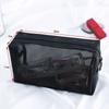 Aosbos 3-Pack Mesh Cosmetic Bag Set - Travel/On-The-Go Makeup Storage, Zipper Closure Small Pouch