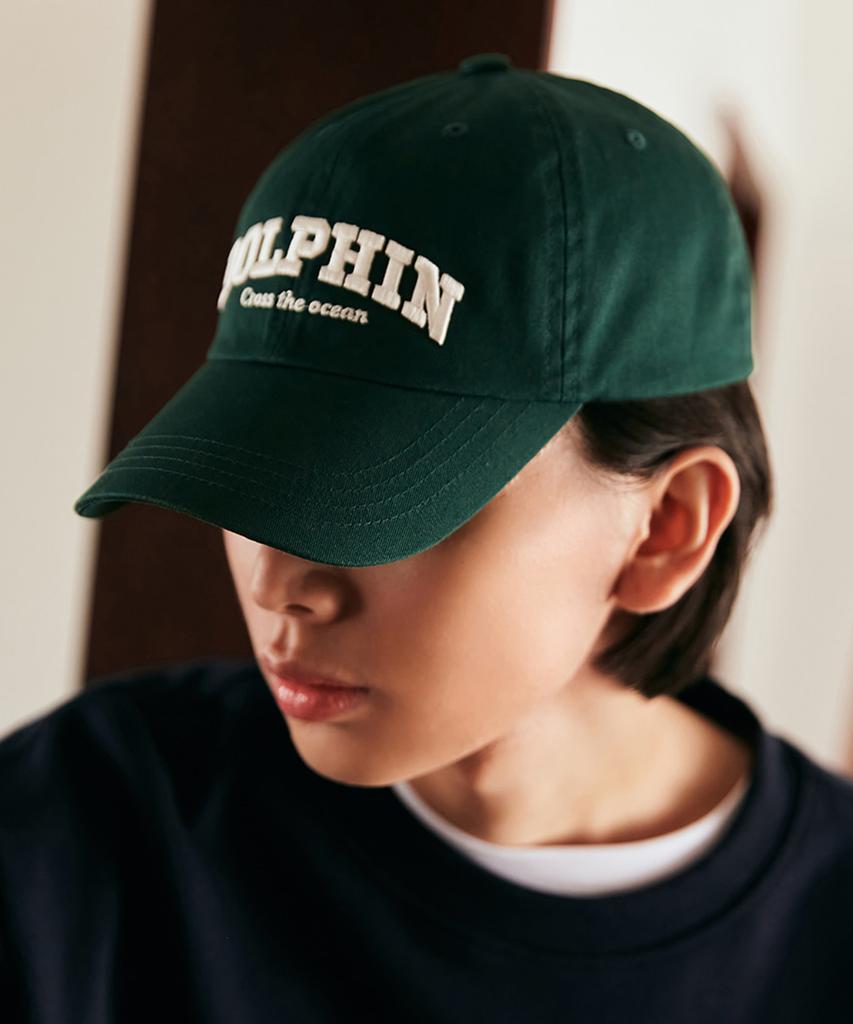 DOLPHIN WAVE APPAREL Dolphin Authentic Logo Ball Cap Deep Green