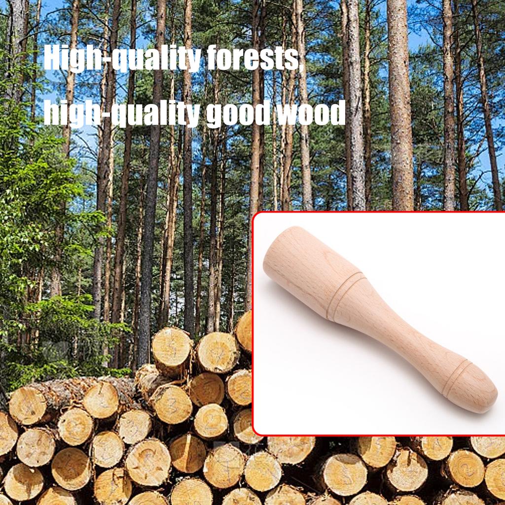 Ergonomic Beechwood Solid Round Hammer With Natural Finish For Woodworking Kitchen Cooking Carpentry Tasks DIY Projects
