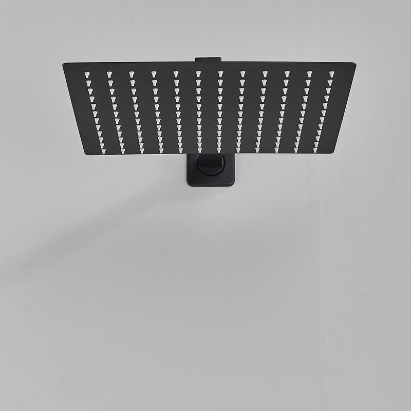 Stainless Steel Black Shower Head 8/10/12 Inch Chrome Rainfall Bath Head Wall Mounted Bathroom Accessories