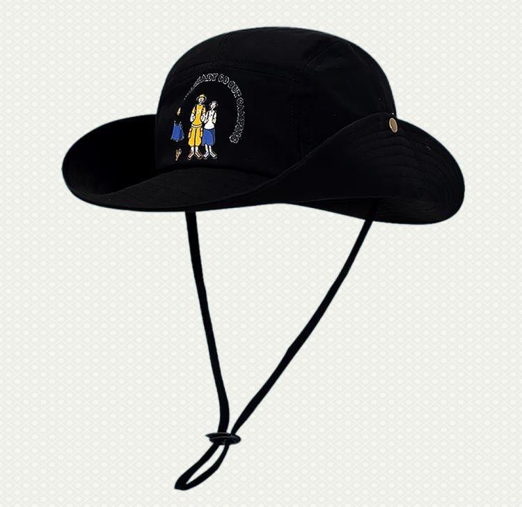 Summer new quick-drying mountaineering hat women's big head circumference shading sun protection UV protection bucket hat big brim