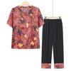 Stylish Summer Set for Middle-Aged and Elderly Women, Perfect for 60+, Short-Sleeved, Ideal Mother's Day Outfit.