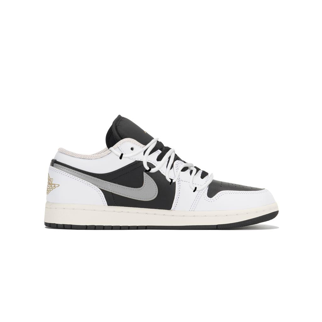 Jordan Air Jordan 1 Slidstærke Lave Skateboard Sko Unisex Sort Hvid 553558-172(Team210-)