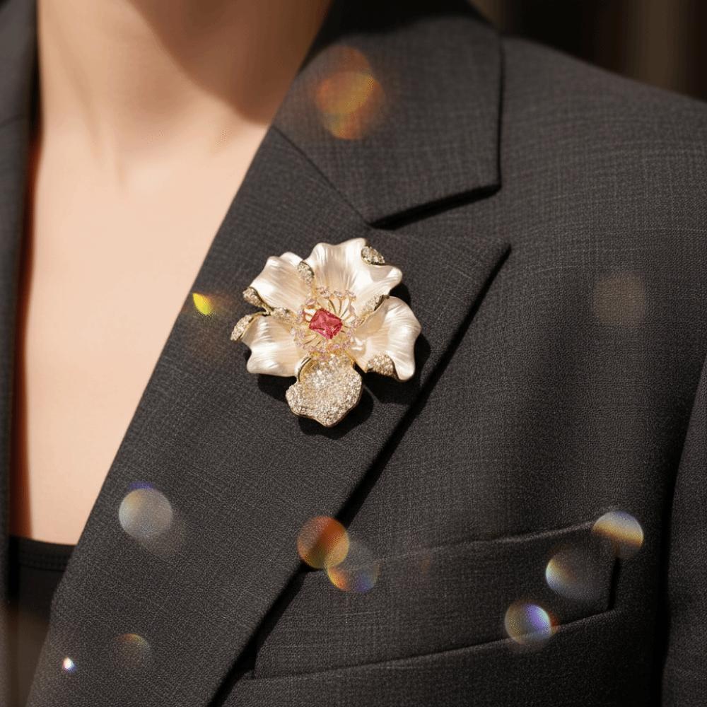 Lapel Pin French Vintage Metal Pins Elegant Suit Jacket Brooch Fashion Flower Brooch Pins  Party