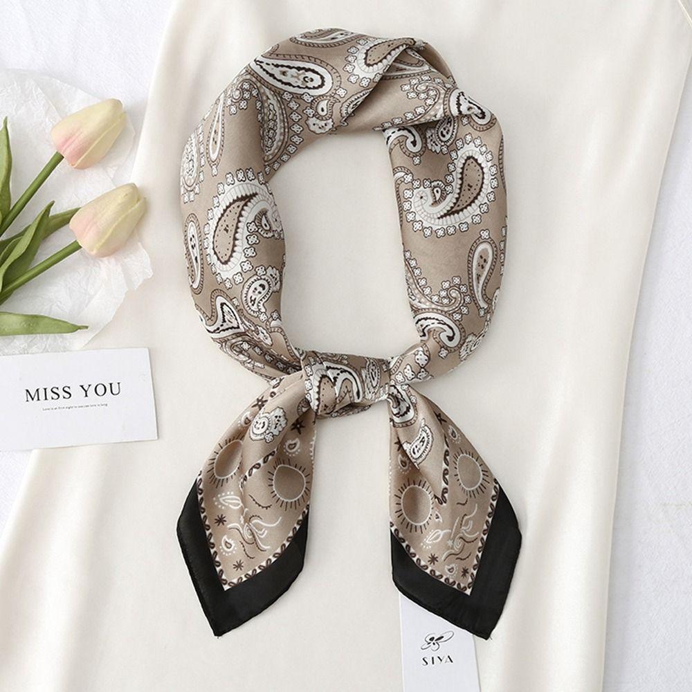 Clothing Accessories Headscarf Printing Korean Style Scarves Female Shawl Silk Scarf Printed Scarf
