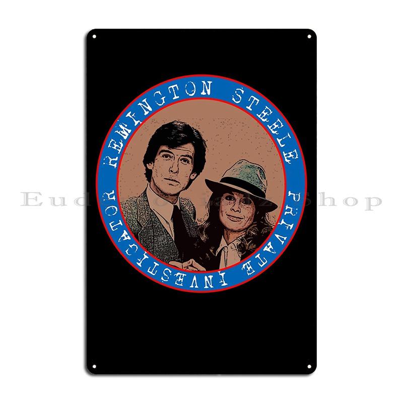 Remington Steele Privatdetektiv Laura Holt ermittelt Retro Throwback s Tribute Metall Club Höhle Erstellen Blechschild Poster 30x40cm(11.8x15.7inch)