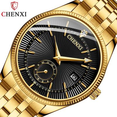 New TOP Brand Luxury Men's Watch With Box Men's Gold Watch Calendar Men's Quartz Watches