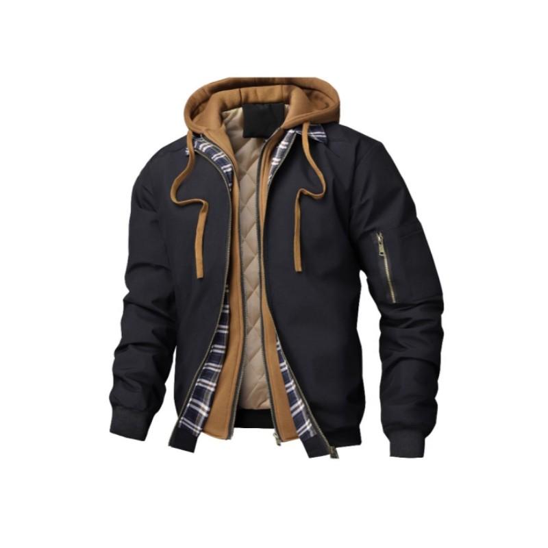 Men's Autumn Winter Warm Jacket Outdoor Man Thick Windbreaker Hiking Hooded Coats Men Thermal Sports Zipper Parkas Jacket