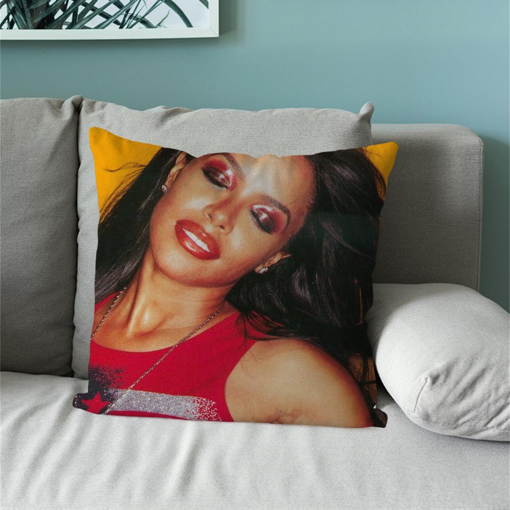 Red A-AaliyahS Album Pillow Case For Sofa Bedside Table Bedroom Backrest Living Office Cushion Printed Square Multiple