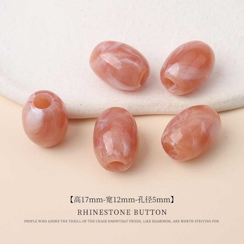 5 ks Akrylové Dvoubarevné Korálky do Kbelíku s Velkým Otvorem Ručně Vyráběné Korálkové Šperky Korálky Plavky Sukně Tkaničky do Bot Dekorativní Kulatá Korálková Spona