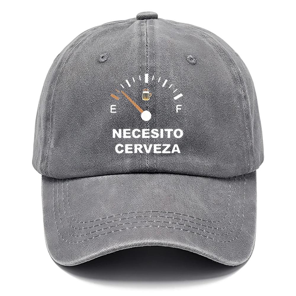 HotSelling Washed Cap NECESITO CERVEZA Printed Hat Unisexs Hat Womens Casual Hat Adjustable Cap Trucker Hat Lightweigh