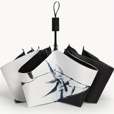 Regenschirm Damen Ins Forest Regenschirm Sonnenschirm Klappbar Vollautomatischer Regenschirm Dreifach faltbar UV-Schutz