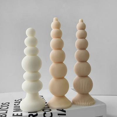 DIY Round Ball Long Rod Candle Silicone Mold Cylinder Aroma Candle Plaster Ornament Molds Handmade Candle Making Supplies