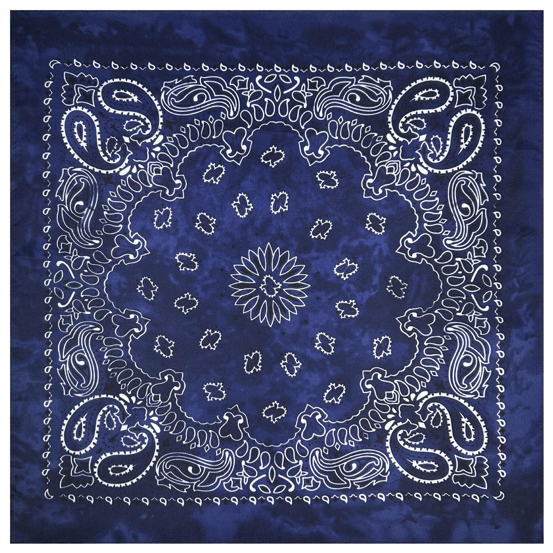 Straight Hair 14 Colors Tie-dye Polyester Cashew Flower Square Scarf Outdoor Riding Hip-hop Hip-hop Multi-functional Headscarf 54*54CM