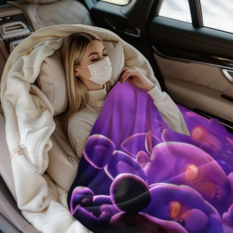 FNAF Purple Haze Flannel Blanket Soft Warm Skin-Friendly Nap Throw For Office Home Sofa Bed Cover Travel Camping Trendy Gamers