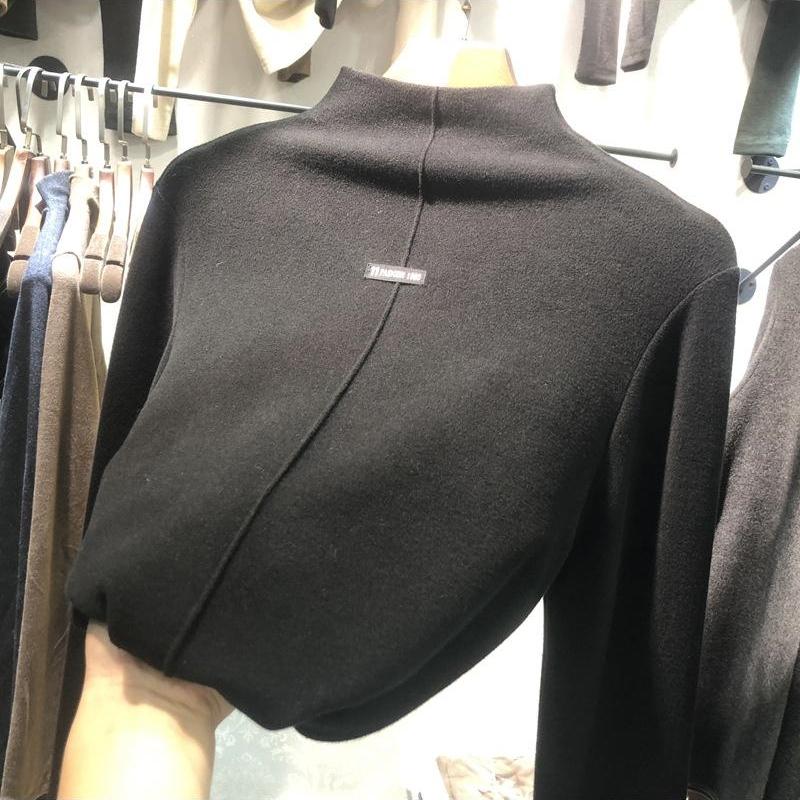 High Collar Top, Women's, Double Faced Velvet, Bottomed Shirt, Fashion Temperament, Women's Sweater