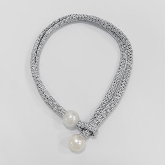 1 Pair Curtain Tiebacks for Drapes, Adjustable Curtain Rope Tie Backs, Faux Pearls Cord Curtain Buckle Holder for Home Hotel Office Window Drapery