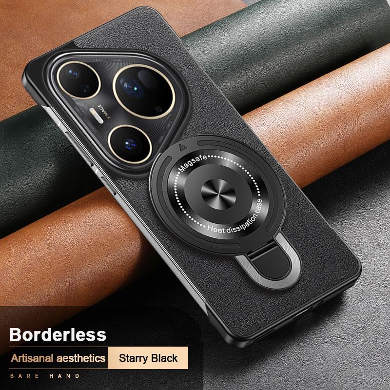 

Huawei Pura 80 Ultra 70 Pro + Беспроводная зарядка Противоударный чехол для Magsafe Безрамочный с текстурой кожи Магнитный держатель Чехол Huawei Pura 70 Pro чёрный