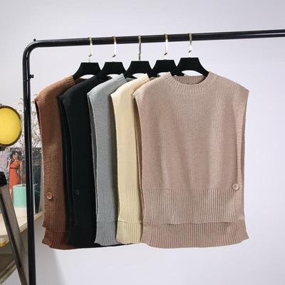 Women's Round Neck Sleeveless Knit Wool Vest - Korean Style Spring/Autumn Thin Cardigan In Solid Colors