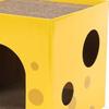 Cardboard Cat Hideaway with Scratching Pad for Small Pets