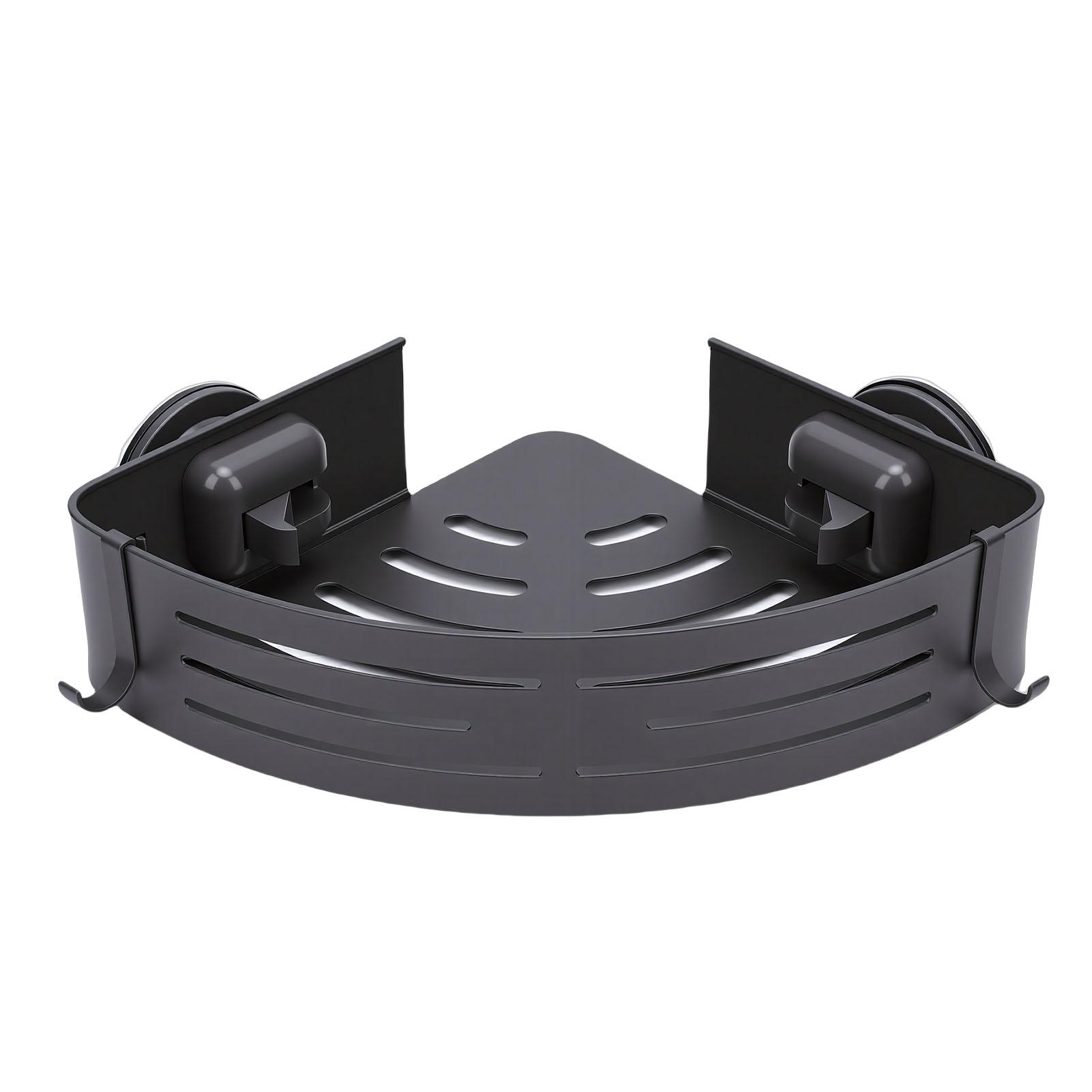 

Suction Cup Corner Shower Caddy No Drilling Shelf Aluminum Alloy Organizer Removable Bathroom Storage Rack Triangular 1