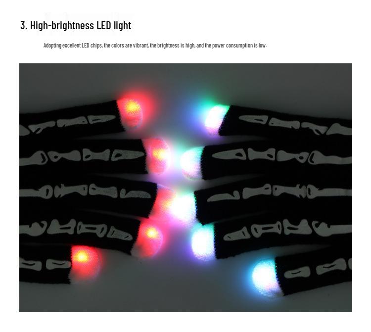 LED Light-Up Knitted Skeleton Gloves - Flashing, Warm, Creative Halloween & Christmas Accessory