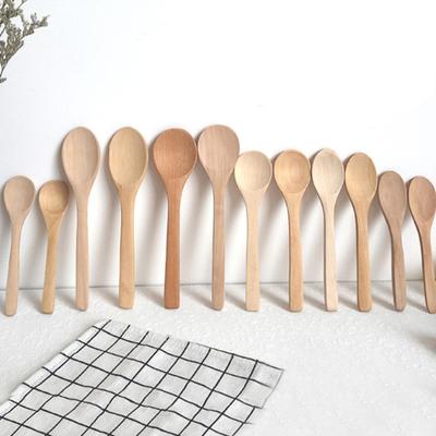 5 Stücke Holz Essen Kochen Handgemachte Lange Griff Küche Suppe Löffel Utensil