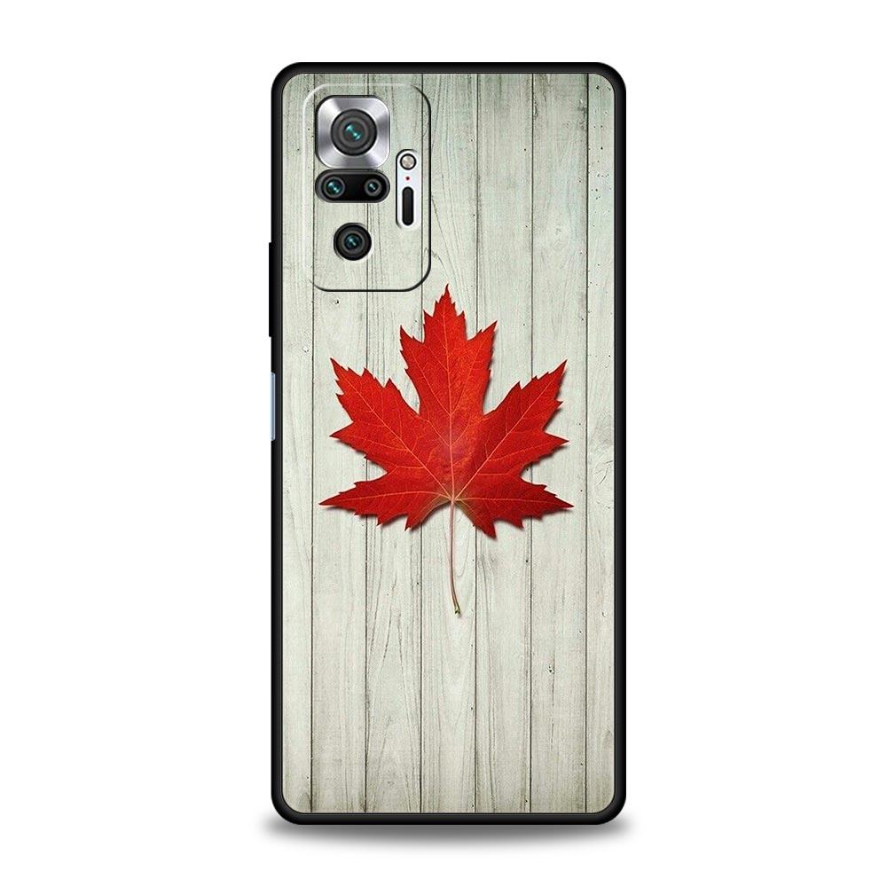 Maple Canada Flag Love Football Phone Case For Xiaomi Redmi Note 14 13 5G 10 11 12 Pro Plus 4G 14C 13C 12C 10C Black Cover