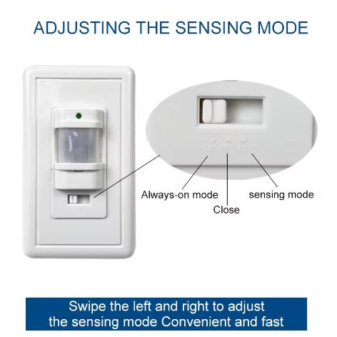 SLS 180 Degree Wall-Mounted Infrared Motion Sensor Light Switch Single Pole PIR Detector Human Body Movement ABS PC Durable 9m