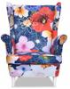 ARI PRINT Wing Chair with Footrest Scandinavian Family Meble Cornflowers