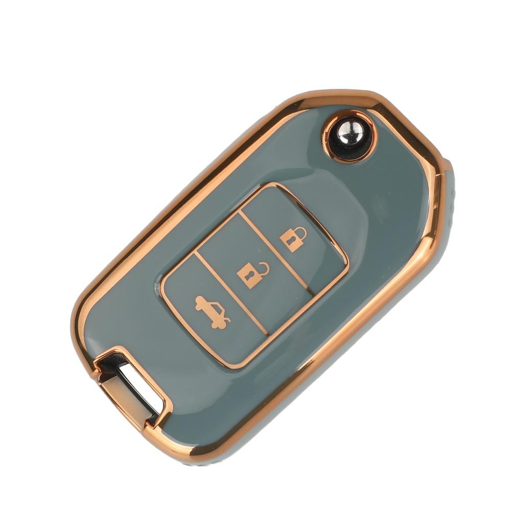 Jingyuqin 2/3 Buttons Soft TPU Car Key Case For Honda Accord Civic City CRV Jazz Crider Odyssey XR-V Vezel HR-V FRV Replace