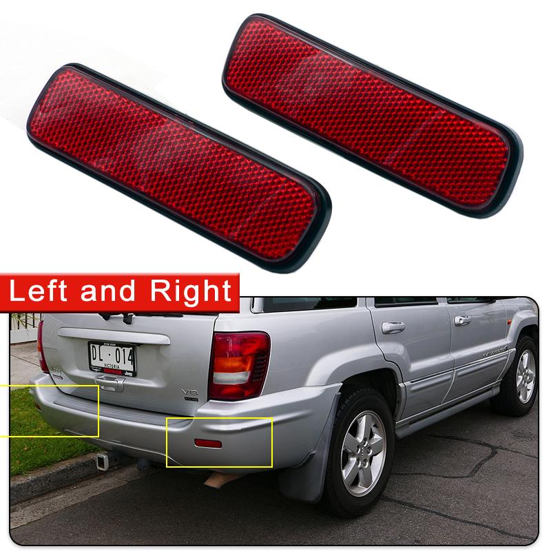 For Jeep Grand Cherokee WJ 1999~2005 56022639AA 56022638AA Left Right Rear Bumper Reflector Light Brake Warning Lamp Red Lens
