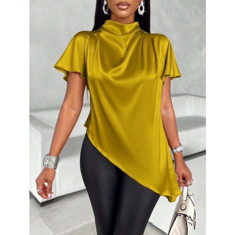 Haut à ourlet asymétrique tendance pour femme pour l'été