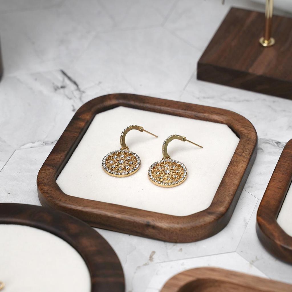 Walnut Jewelry Display Stand for Necklaces, Ear Studs, Earrings, Ornaments – Chinese Style Jewelry Store Prop