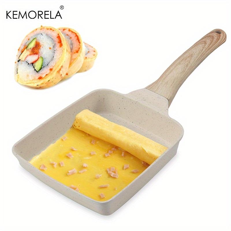 1PCS Non-Stick Square Omelet Pan with Handle Thickened Frying Pan for Egg Roll Steak Breakfast Cookware Small Kitchen Pan Maker