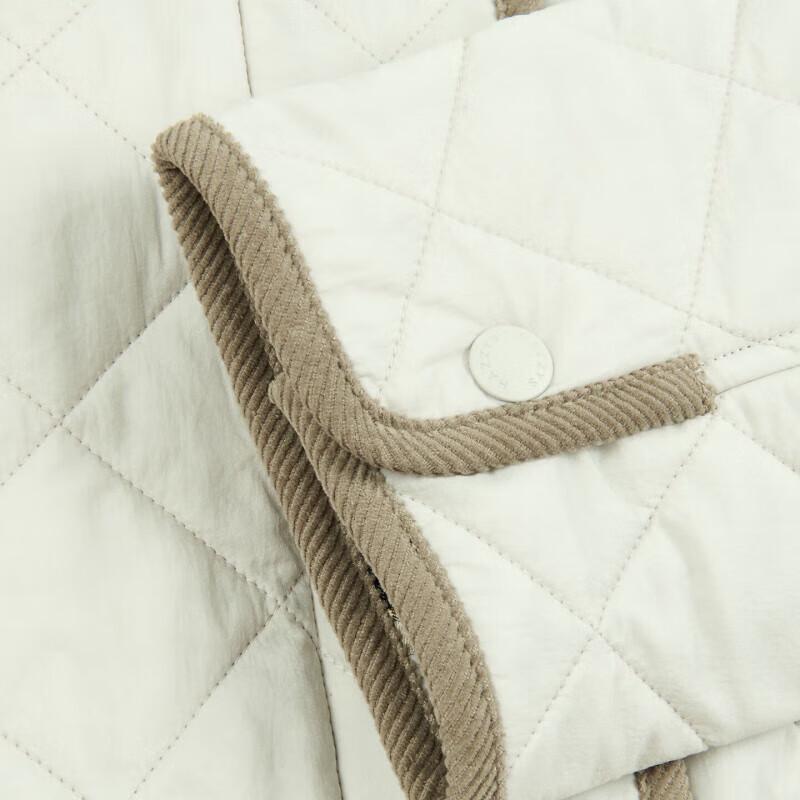 HAZZYS Women's 2025 Autumn Corduroy Collar Diamond Quilted Cotton Jacket