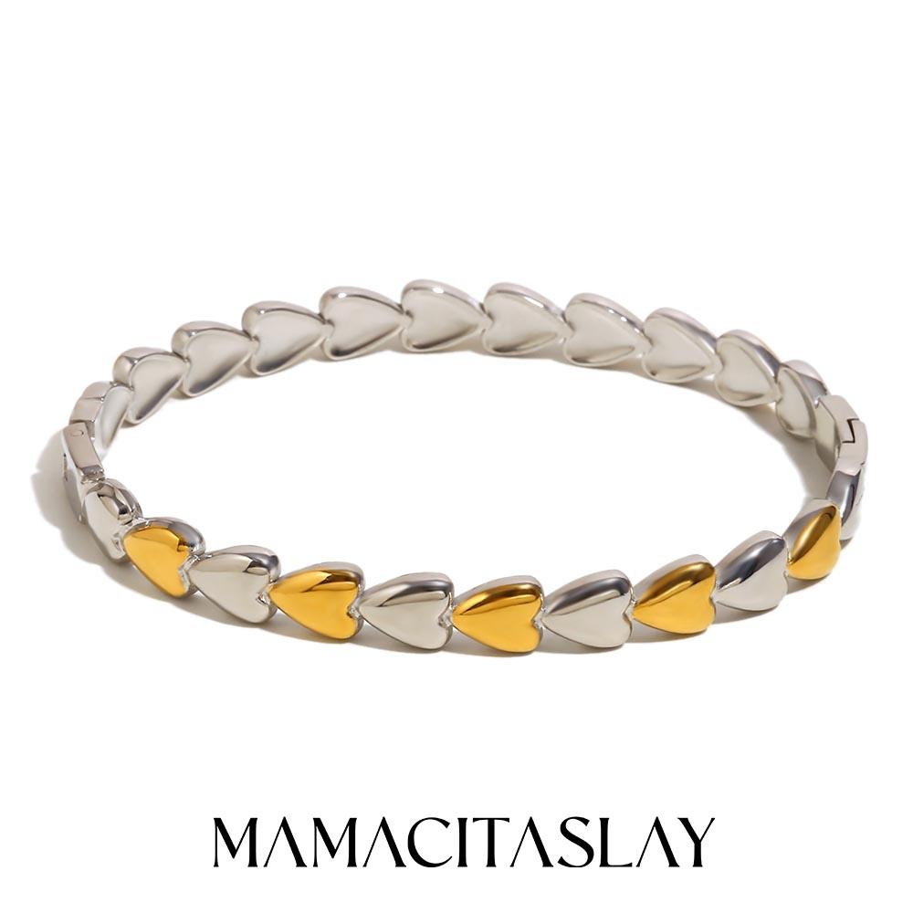 MamacitaSlay Creative Cool Stainless Steel Geometric Open Bracelet Party Popular Waterproof Wrist Jewelry High Quality Jewelry