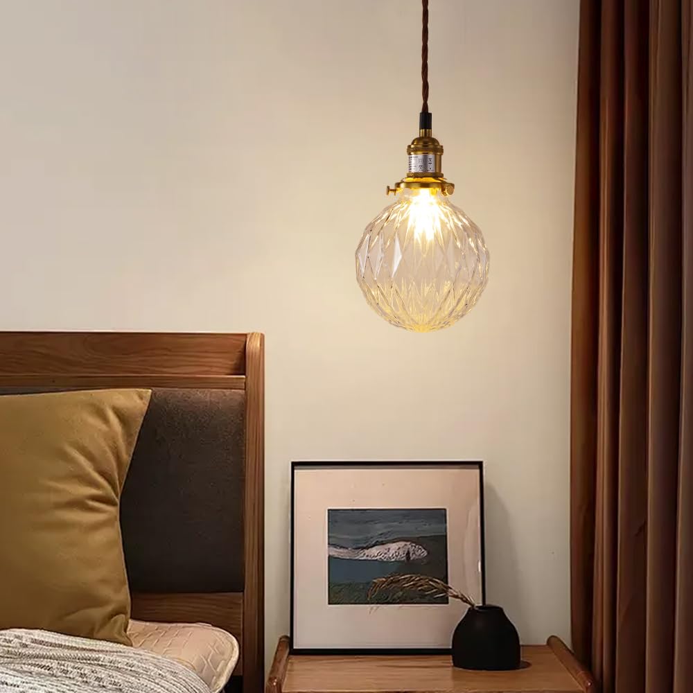 Cerdeco Retro and Antique Glass Pendant Light with a Nostalgic Texture that Changes Over Time, Cafe-Style Interior Lighting, Ceiling Lighting, PSE