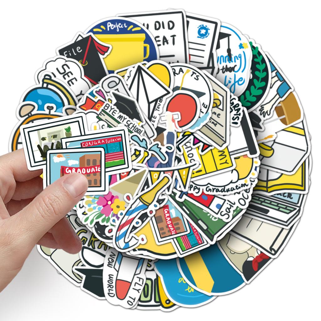 50 Graduation Season Graffiti Personalized Cartoon Guka Children's DIY Water Cup Suitcase Stickers Waterproof