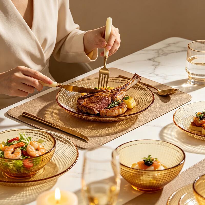 Tayohya Amber Galaxy 4-Piece Dinnerware Set