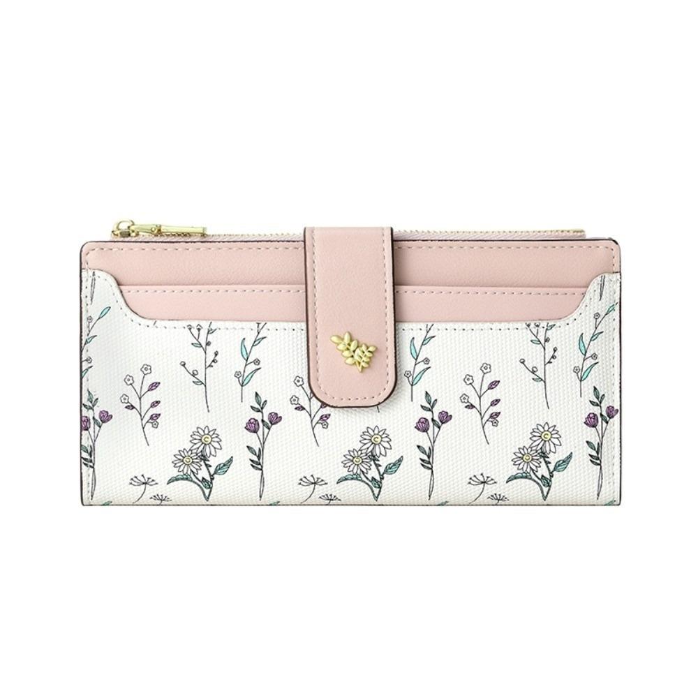 

Waterproof Money Purse Bag Handheld Check Credit Card Bag Simple Long Folding Wallet Travel рожевий