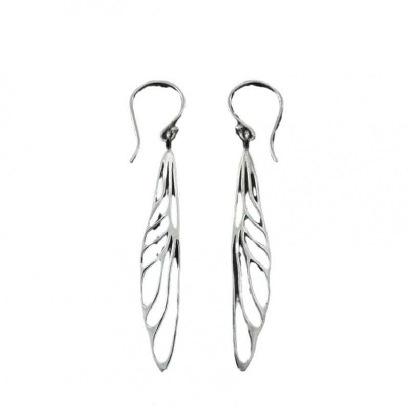 Silver and Gold Hollow Dragonfly Wings Dangle Women's Earrings